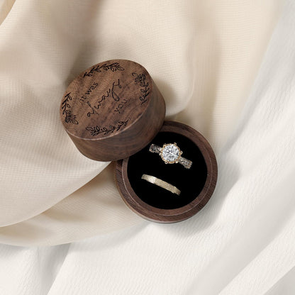 Black Walnut Heart Ring Organizer Solid Wood Jewelry Box