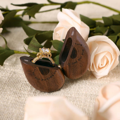 Black Walnut Heart Ring Organizer Solid Wood Jewelry Box