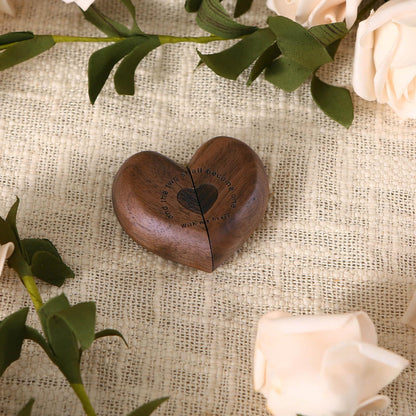 Black Walnut Heart Ring Organizer Solid Wood Jewelry Box