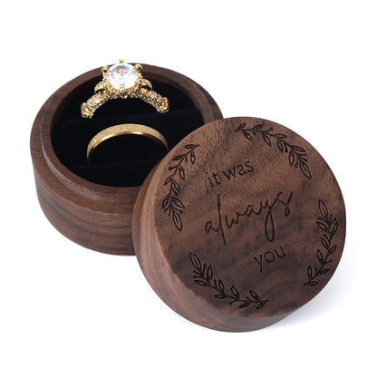 Black Walnut Heart Ring Organizer Solid Wood Jewelry Box