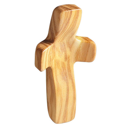 Olive wood  Cross My Heart | Encouragement Gift Wooden Cross Fingertip Stress Relief Gifts