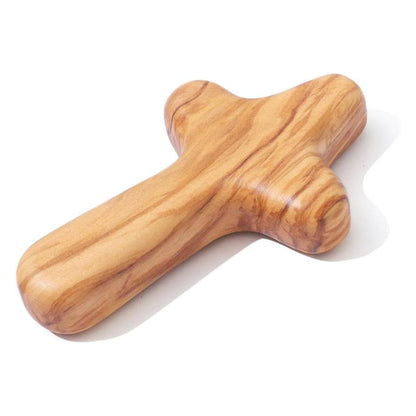 Olive Wood Cross Solid Wooden Hand Held Crosses Wood Blessing Cross