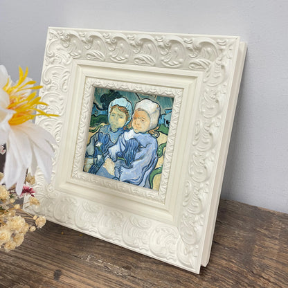 Exquisite White Printed Picture Frames Modern Style Solid Wood Picture Frame Bedroom Photo Frame Home Decoration Christmas Gift