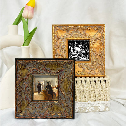 Classic Exquisite Printed Golden Photo Frame Retro Solid Wood Frame Oil Painting Picture Frame Living Room Exhibition Decoration