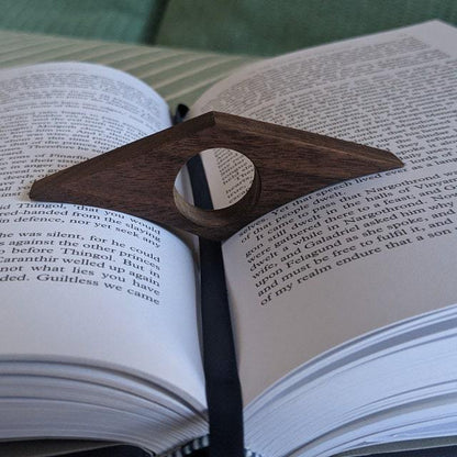 Thumb Book Brace Solid Wood Book Press One Handed Reading Ring