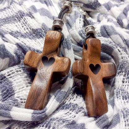 Wooden Blessing Cross Pendant