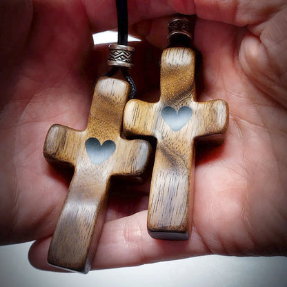 Wooden Blessing Cross Pendant