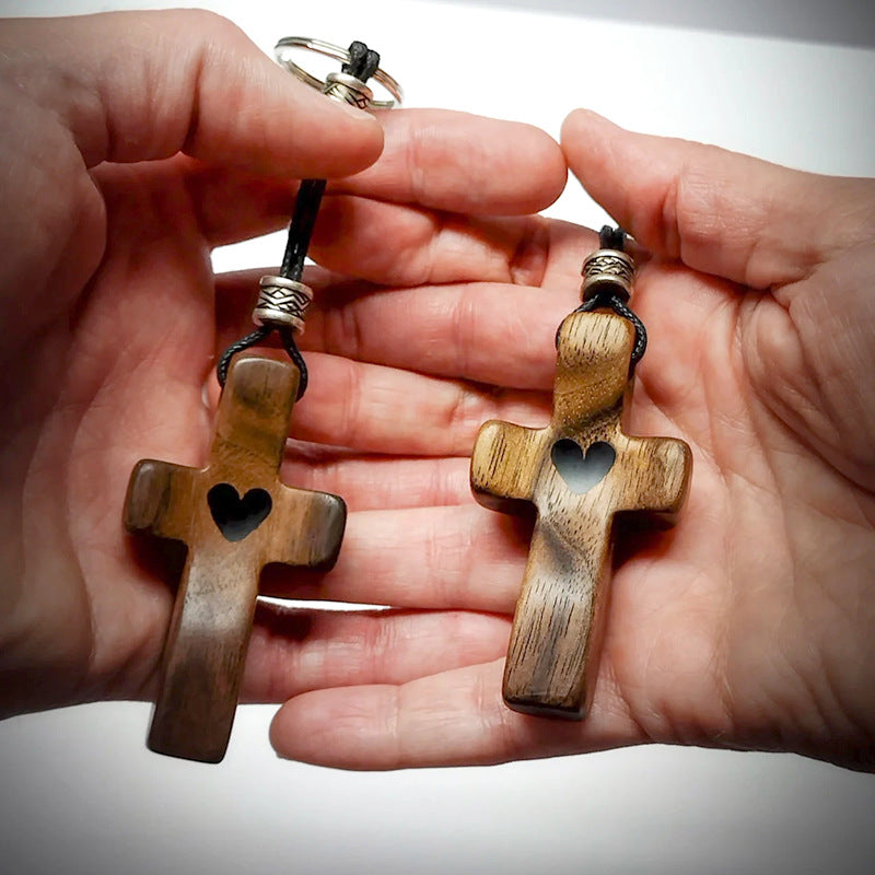 Wooden Blessing Cross Pendant