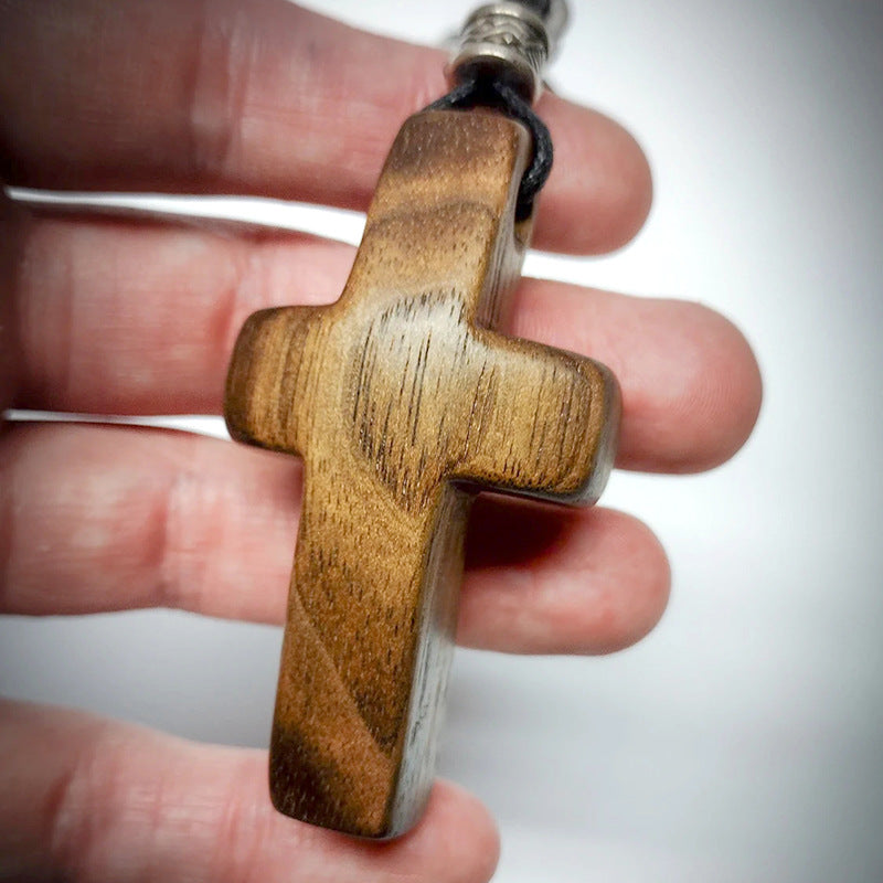 Wooden Blessing Cross Pendant